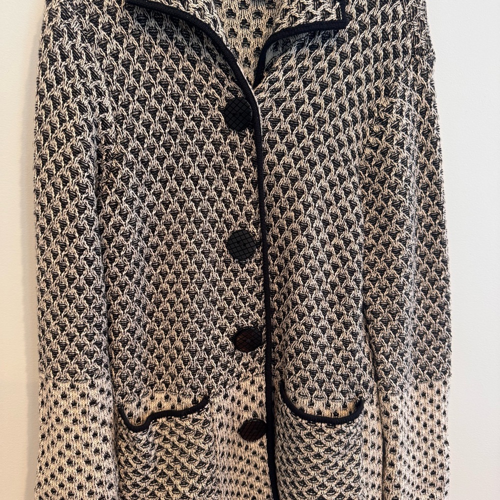 Habitat Cotton Black/White Button Sweater Size S - Picture 2 of 7